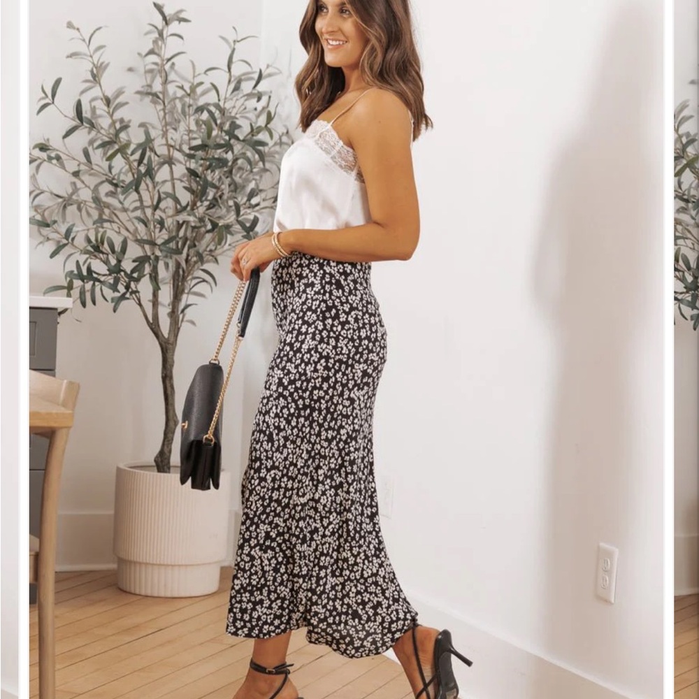 Floral Black and White Women's Skirt
